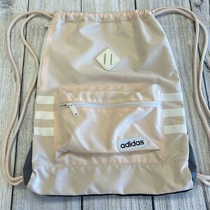 Adidas • Classic Wonder Mauve Pink/White Drawstring Backpack • NEW!